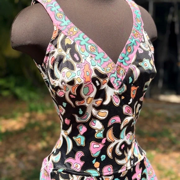 Vintage 1960s Pucci style Perfection Fit by Roxanne One Piece Swimsuit - Picture 3 of 11
